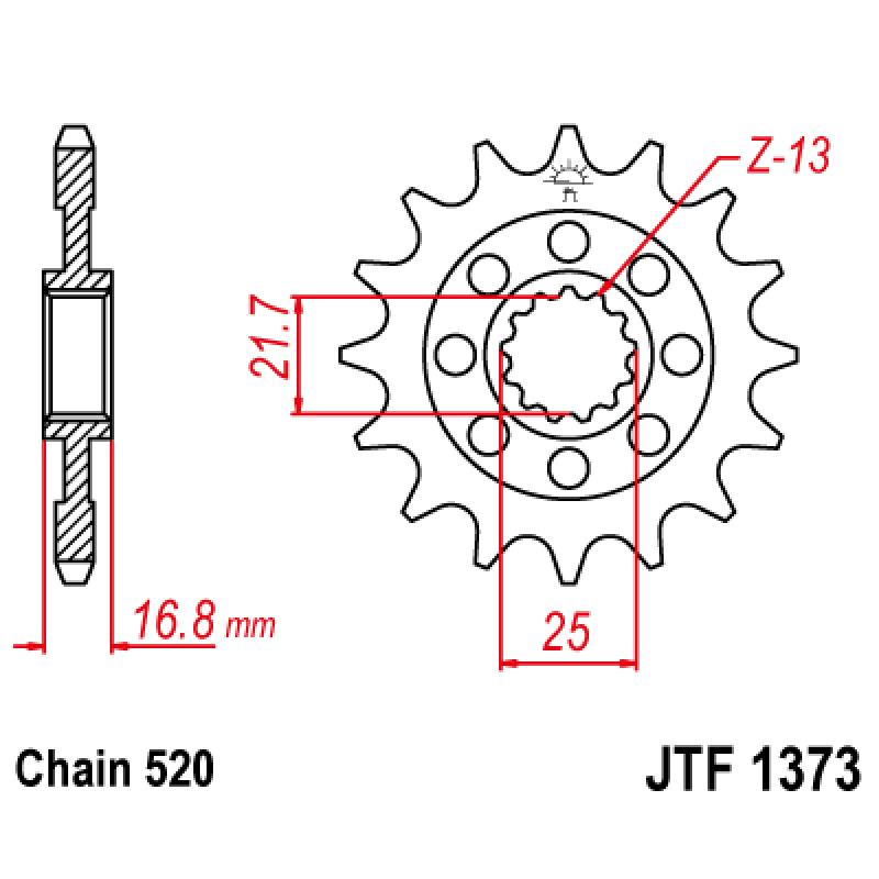 Купить Звездочка передняя JT Sprockets (шаг 520 ) JT JTF1373